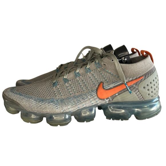 Men's Nike Air VaporMax FlyKnit 2 942842-011 Athletic Running Shoes Gray Size 12 - Picture 1 of 5